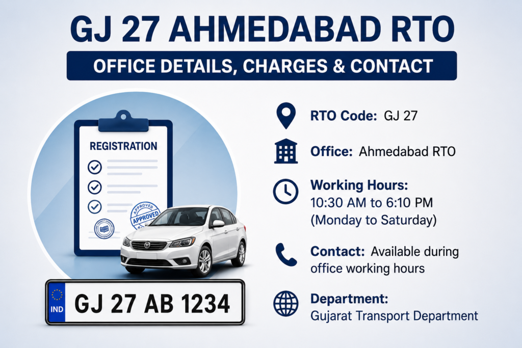 GJ 27 Ahmedabad RTO 