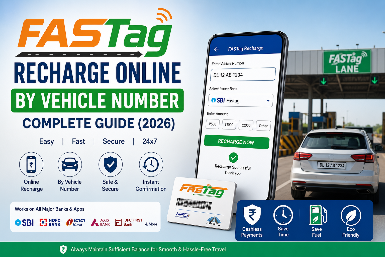 FASTag Recharge Online by Vehicle Number – Complete Guide (2026)