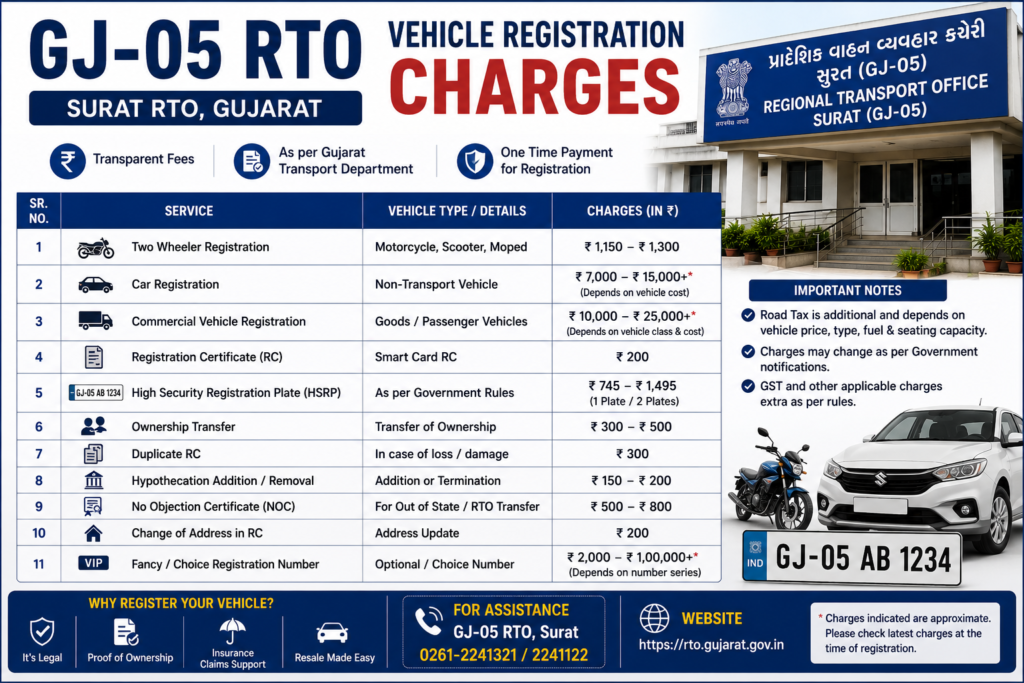 GJ 05 RTO Vehicle Registration