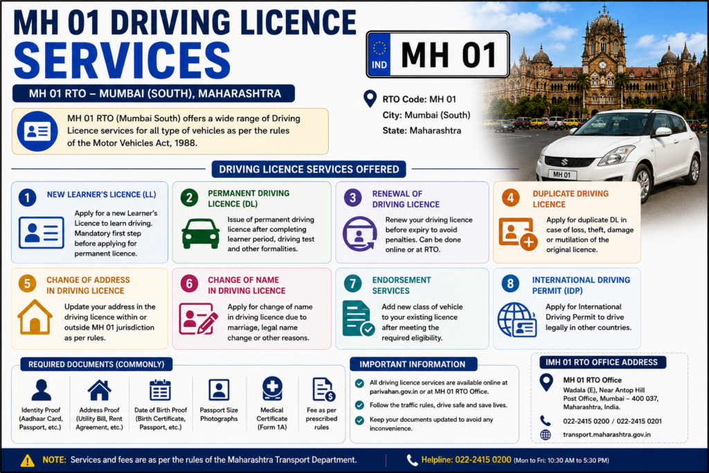 MH 01 driving licence