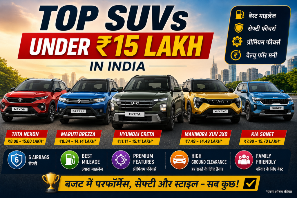 Top SUVs Under ₹15 Lakh in India